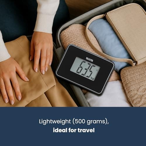 TANITA HD-386 Ultra-Compact Travel Scale with Large LCD Display | World’s Smallest Design | 150 kg Capacity | Lightweight Digital Scale for Home & On-the-Go — view 4