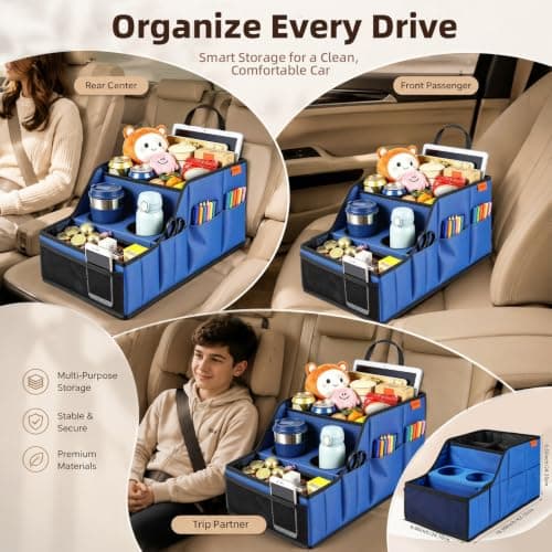 LLPHOACI Car Seat Organiser Van Organiser Front Back Seat Storage — view 4
