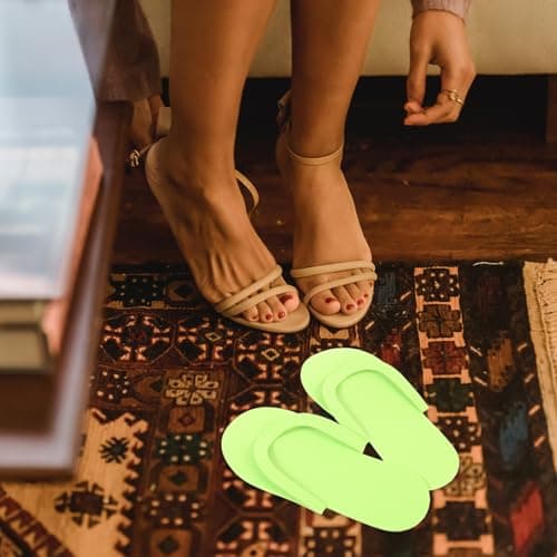 LIFKOME 12 Pairs Portable Disposable Eva Foam Slippers for Pedicure Use, Hotel Supply Multi-pack Spa Slippers, Convenient Single Use Footwear for Travel and Salon Random Color — view 6