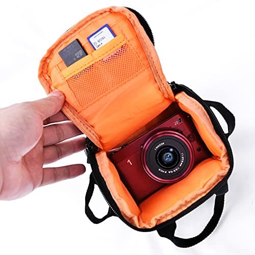 FOSOTO Waterproof Camera Bag Cases Compatible for Canon PowerShot G7X G9X SX740,Nikon A900 A10,Sony RX100 IV A6000,Fujifilm Instax Mini 11 / Mini 9 Travel Camera Bags with Removable Shoulder Strap — view 3