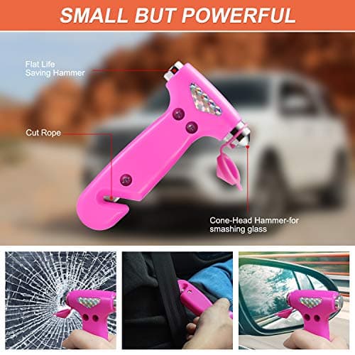 THINKWORK Car Breakdown Emergency Kit, Pink Roadside Safety Kit for Drivers — view 5