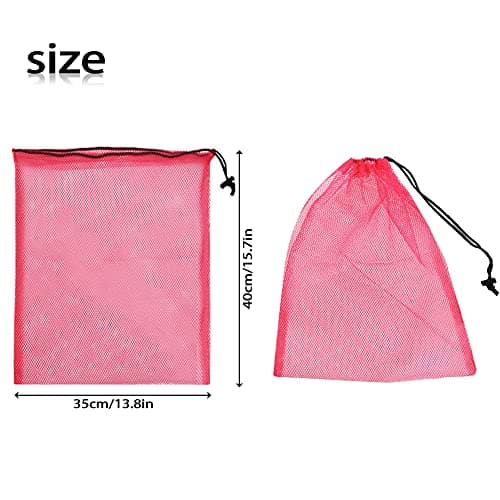 Geluode Nylon Mesh Bag,10 Pack Colorful Drawstring Mesh Stuff Sack 35x40 cm Multi Functional Storage Bag for Storage,Travel and Sports — view 4