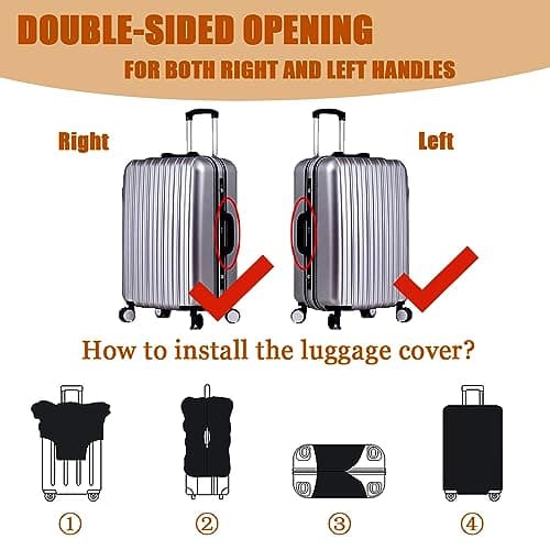 FANSU Luggage Covers for Suitcases Trolley Case Cover for Luggage, Animal Print Elastic Anti-Scratch - Travel Suitcase Cover Protector, 18-32in Small Medium Large Luggage (Monkey,XL(29-32in)) — view 3