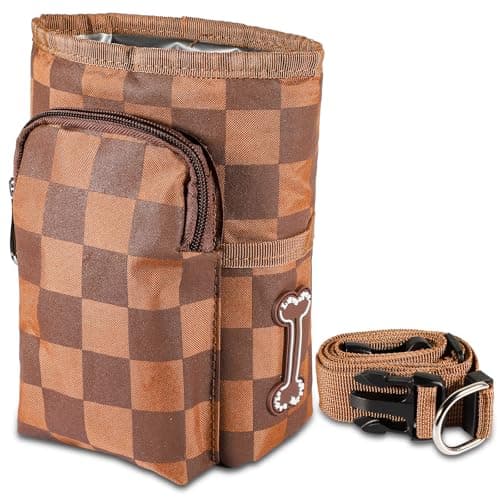 PUGTOW Hands-Free Dog Treat Pouch Magnetic 4-Way Waist Crossbody Bag