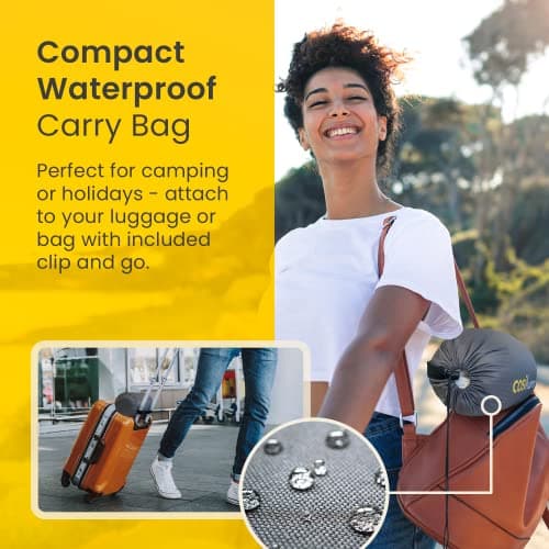 Cosi Home Travel Pillow with Cooling Bamboo Pillow Case 30 x 45 cm - Memory Foam Travel Pillow for Neck, Back & Lumbar Orthopedic Support - Temperature Regulating - With Waterproof Compact Carry Bag — view 6
