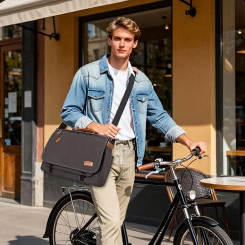 Estarer Laptop Messenger Bag 17 -17.3 Inch Mens Satchel Shoulder Bag for Work — view 3