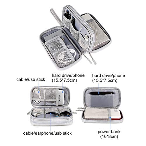 Hosoncovy Power Bank Organizer Bag - USB Flash Drive & External Hard Drive Case (Black) — view 4