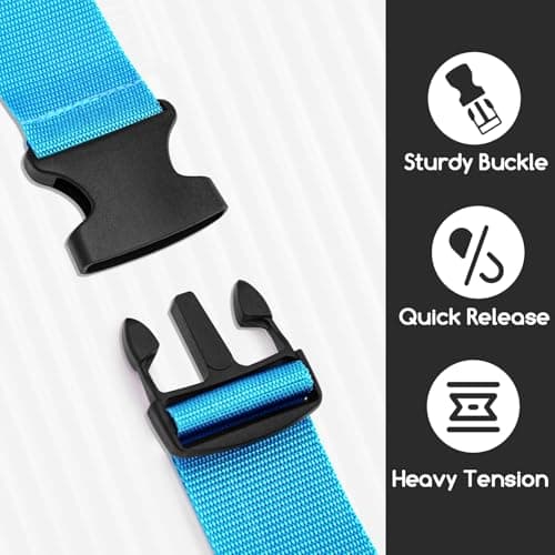 WISYOK Luggage Straps Extended, 4 Pack, 130-250cm Adjustable, SkyBlue Green — view 4