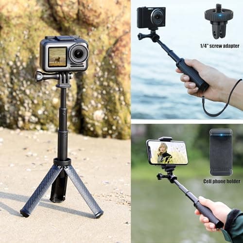 YALLSAME Mini Selfie Stick Tripod for GoPro DJI Action Camera — view 3