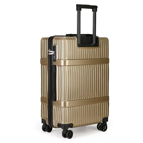 Fly Kite Luggage 24 Inch Medium Suitcase PC+ABS Hard Shell with Aluminium Trolley Handle Real TSA 3 Digit Secure Lock 360° Smooth Wheels Lightweight Suitcase Brown — view 2