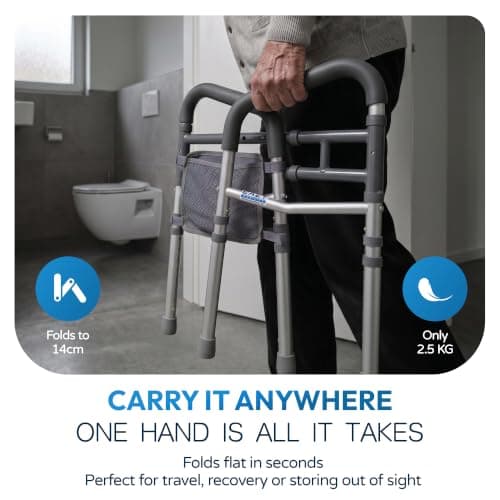 Toilet Safety Rails Adjustable Toilet Frame Compact for Elderly Adults Senior Disabled Toilet Assistance Handles Fit Most Toilets Foldable Portable Lightweight Travel Friendly (Standard) — view 2