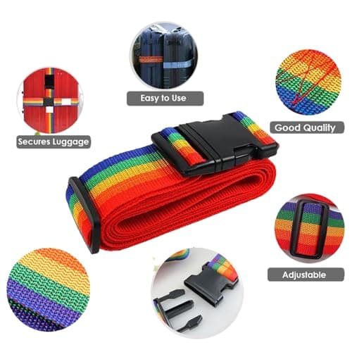 Luggage Baggage Strap Strong Extra Safety Adjustable Travel Tie Belt 13 Colours (Colour 7 Green) — view 4