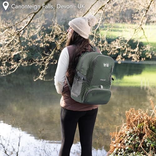 Trail Foldable Backpack, Lightweight Packable Rucksack, 20L, Green — view 2