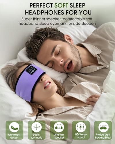 MUSICOZY Organic Bamboo Cotton Sleep Headphones for Side Sleepers — view 4