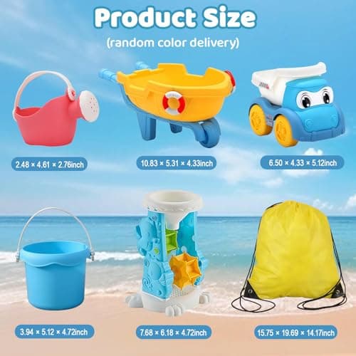 Beach Toys Set, 31pc Play Sand Toys for Toddlers, Collapsible Bucket and Spade Set ,Outdoor Fun Sand Tools for Kids, Girls Boys Summer Beach Games,Summer Outdoor Travel Toys for Kids Toddlers Girls — view 2