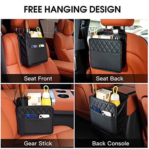 TepTupGa 2Pack Car Seat Back Hanging Bag Car Document Holder Multi-Pocket Bottle Bag Storage Waterproof Pu Leather Box Organizer Travel Tidy Pouch Pocket Kids — view 4