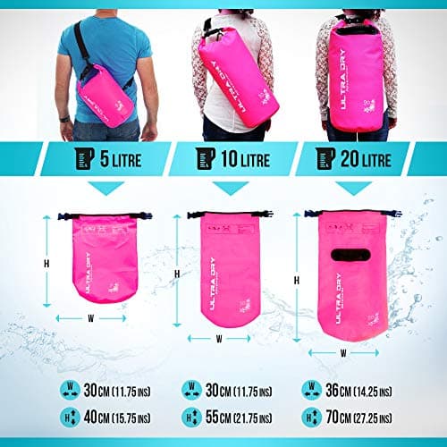 Premium Waterproof Bag, Sack with Phone Dry Bag and Long Adjustable Shoulder Strap Included, Perfect for Kayaking/Boating/Canoeing/Fishing/Rafting/Swimming/Camping/Snowboarding (Pink, 5 L) — view 4