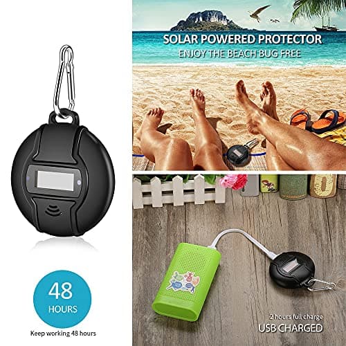 Sunydog Ultrasonic Portable Pest Repeller,Solar Powered & USB Outdoor Mosquito Repellent Efficient Repelling Cockroach, Spider, Ant, Mouse, Bed Bugs and Fleas Non, Human & — view 2