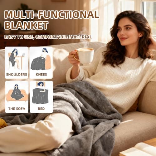 Travel Pillow/Blanket 2-in-1,Portable Blanket Neck Pillow for Airplane Gray — view 2