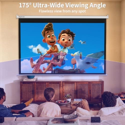 MageScreen 100 Inch 16:9 Manual Pull Down Projector Screen HD 4K — view 4