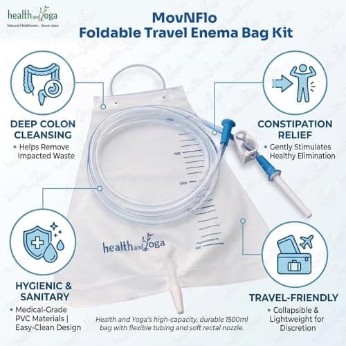 Super Economical Enema Bag Kit (2 Quart) - Foldable and Compact–Travel Compatible (2 Pieces) (Single) — view 3