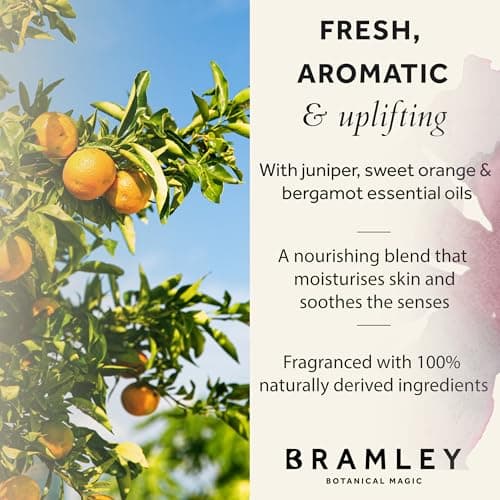Bramley Body Lotion (100ml), Travel Size Body Moisturiser with Juniper, Sweet Orange & Bergamot Essential Oils, Natural Scented Cream That Nourishes & Softens, Vegan & Cruelty Free — view 3