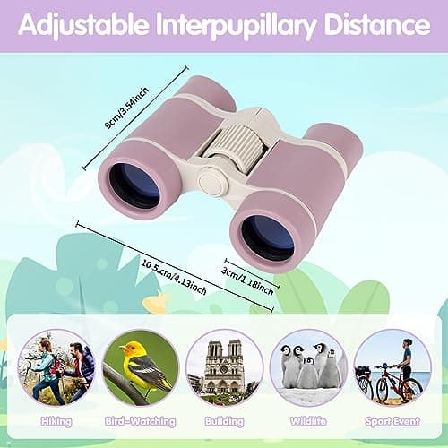Kids Binoculars - Observer's Binoculars for Outdoor Sports, Bird Watching & Hiking - Purple — view 2