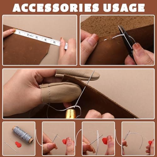 BUOKKON 39 Pcs Leather Sewing Kit Leather Repair Kit — view 6