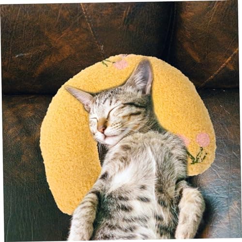 BESPORTBLE U-shaped Cat Pillow 4-pack for Cats and Kittens Comfortable Neck Support Soft Plush Material White Pink Blue Yellow for Deep Sleep and Indoor Play — view 3