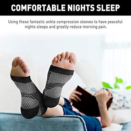 AVIDDA Plantar Fasciitis Socks 1 PAIR, Compression Foot Sleeves for Sport Arthritis Pain Relief, Ankle Support Brace for Men and Women Black L — view 5