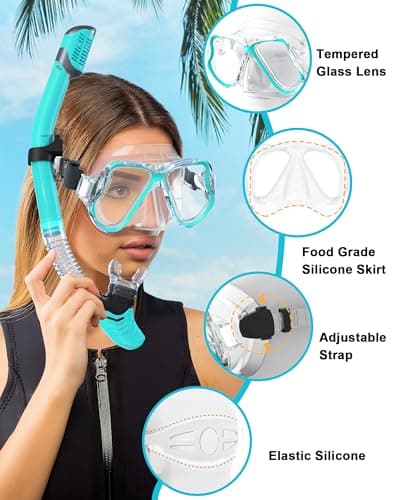 Karvipark Dry Snorkel Set, Anti-Fog Panoramic Snorkel Mask for Adults — view 5