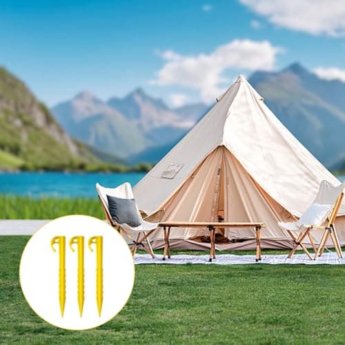 24 Pcs Plastic Tent Pegs, Heavy Duty Plastic Tent Nails for Awning Camping Caravan, Sturdy and Durable Camping Spike Hook, Reusable Canopy Stakes, Suitable for Fixing Tents, Tarps, Garden Weed Mat — view 5