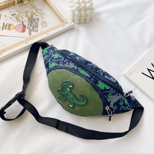 Kids Fanny Pack, Cute Dinosaur Kids Bum Bag Bumbag Waist Pack Cartoon Hipsack Belt Bag Small Belt Bum Bag Crossbody Purse Waist Pouch for Toddler Girls Boys Running Hiking Travel Sports — view 4
