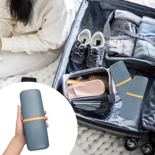 COMNICO Travel Toothbrush Cup Case Portable PP Seal Tooth Brush Holders Cover Multi-Function Toothpaste Storage Container Cup for Home School Camping Business Trip Bathroom — view 4