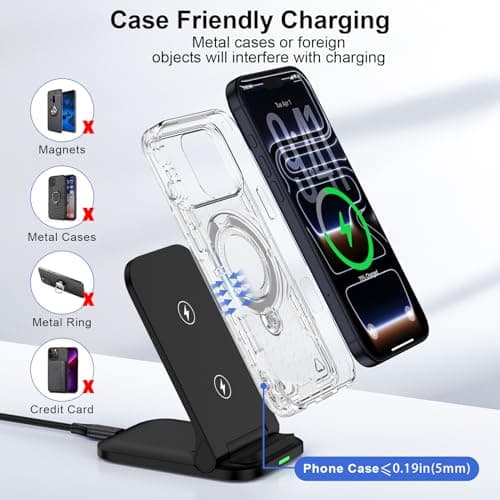 15W Foldable Wireless Charger Samsung,Fast Wireless Phone Charger Stand for Samsung Galaxy S26 Ultra S25 S24 S23 S22 S21,Google Pixel 10 Pro 10 9 9a 8 7,Wireless Charging Station for iPhone 17 16 — view 5
