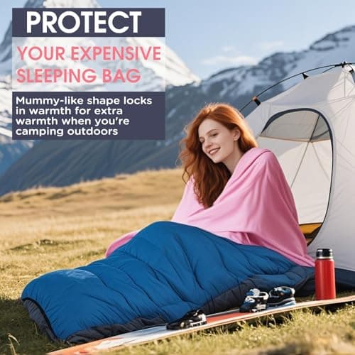 JAICOM Sleeping Bag Liner - Ultralight & Soft Travel Sheet for Adults, 150g — view 5