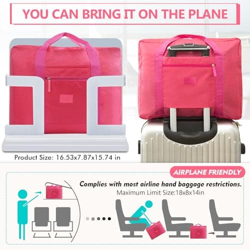 INVODA Foldable Travel Duffel Bag 26L Lightweight,Water Repellent & Tear Resistant Travel Luggage Bag by, 4PCS, Foldable — view 5