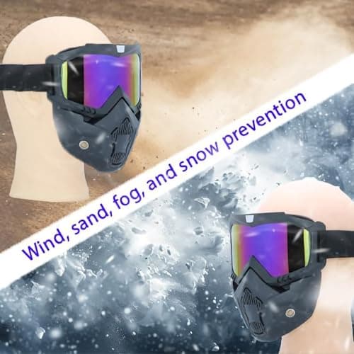 VJK Bike Goggles - Removable Face Mask, Motion Goggles for Riding, Dirt, Ski, ATV, Motocross, Racing, Windproof, Fog-Proof, Warm for Adults — view 5