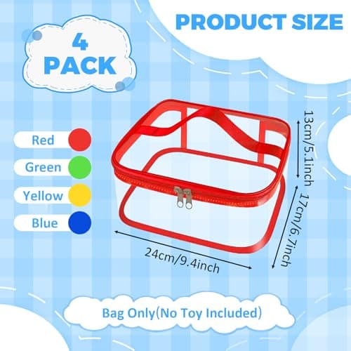 4 Pcs Toy Storage Bags Travel Toiletry Bags 9.4x6.7x5.1 Inch Cosmetic Bag — view 2