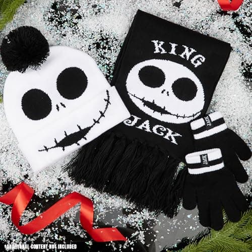 Disney Stitch Girls Beanie Scarf Teenagers Kids Gloves Winter Accessories School Travel Stitch Gifts, Choose from Sets (Black Jack 3 Pcs) — view 2
