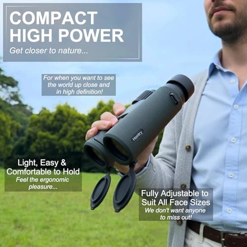 Hontry High Power 10x42 Binoculars for Adults Bird Watching (Green) — view 2