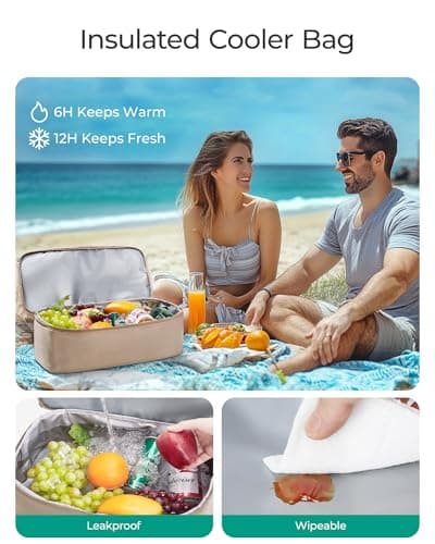 bagsmart Women Beach Bag with Cooler, 40L Mesh Tote Bag Sandproof Foldable Vacation Essential for Pool Travel Swimming Holiday — view 3