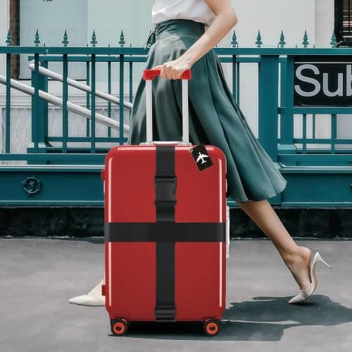 4 Pieces Adjustable Luggage Straps with 2 Luggage Tags — view 6