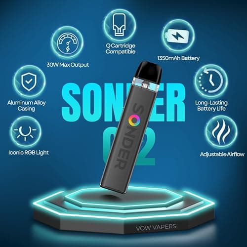 GeekVape Sonder Q 2 Kit Beginner Friendly 1350mAh Built-In Battery 30W Max Output Adjustable Airflow Geek Vape No Nicotine (Fizzy Mint) — view 2