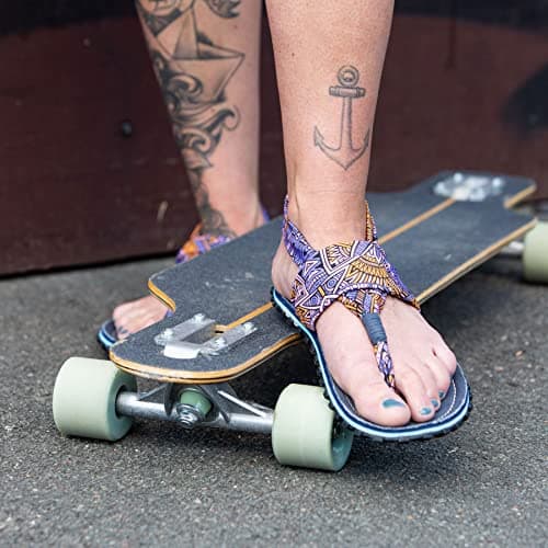 Gumbies Slingback Sandals | Unisex Flip-Flop Style with Recycled Rubber Sole, Cotton Canvas Toe Post & Stretchy Back Straps | Casual, Comfortable & Travel-Ready Footwear | Aztec | EU 41 — view 3