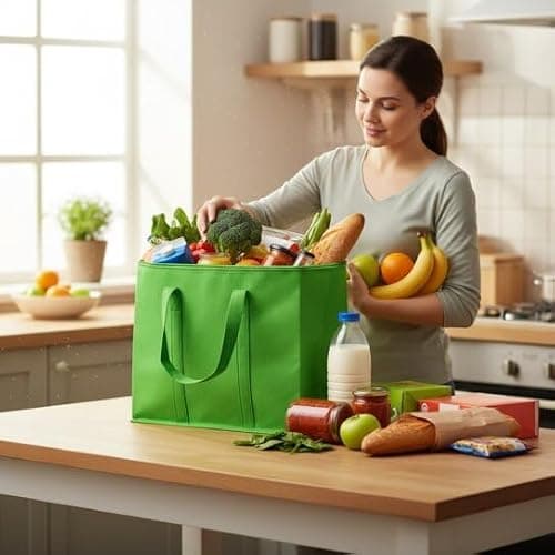 Adalex Global 26L Cool Bag Cooler Bag and Cooler Box, Insulated Food Delivery for Uber Eats, Thermal for Hot and Frozen Food, Picnic and Grocery Delivery, Freezer Shopping (22x30x40cm 26l Green, XL) — view 4