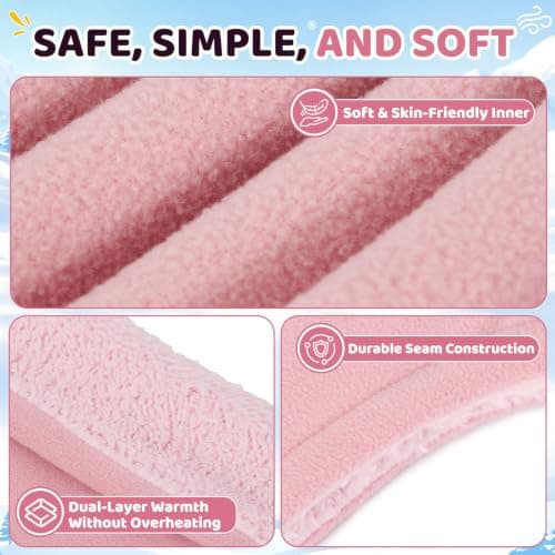 Beehow Kids Balaclava Winter Windproof Fleece Hat – Ski Mask for Boys Girls, Soft Sherpa Lined Stretch Fit for 6-12 Years (Light Pink) — view 4