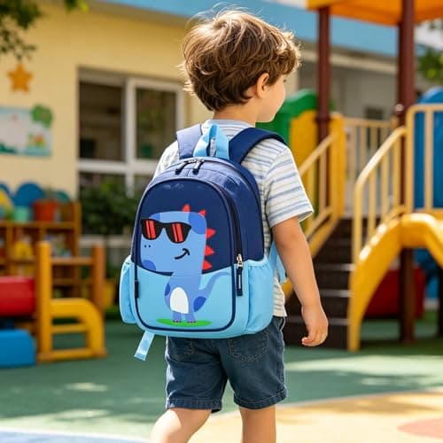 POWOFUN 12 inch Kids Dinosaur Backpack For 3-5 Y Toddler Preschool — view 2