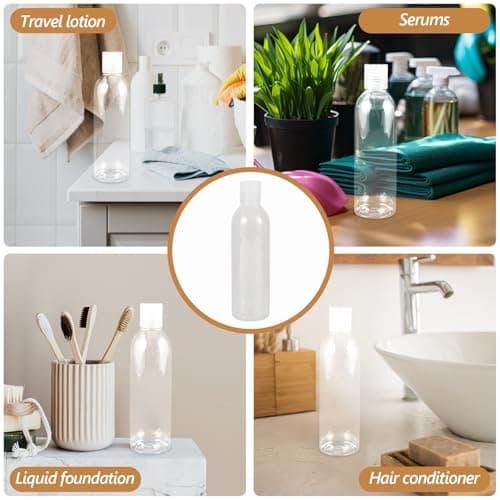 250ml Travel Shampoo and Lotion Bottles with Press Caps, 6 Pack — view 3