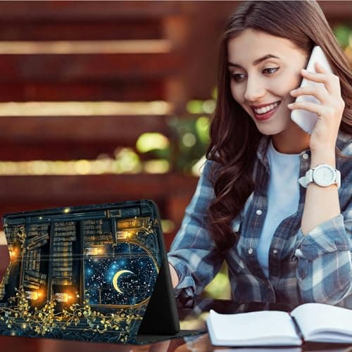 RWUTYTIUL for 6.8" Kindle Paperwhite (11th Generation, 2021 Release) E-Reader Case, Shockproof Smart Protective Multi-Angle Viewing Cover for Women Men with Auto Sleep/Wake - Vintage Candle Books — view 2